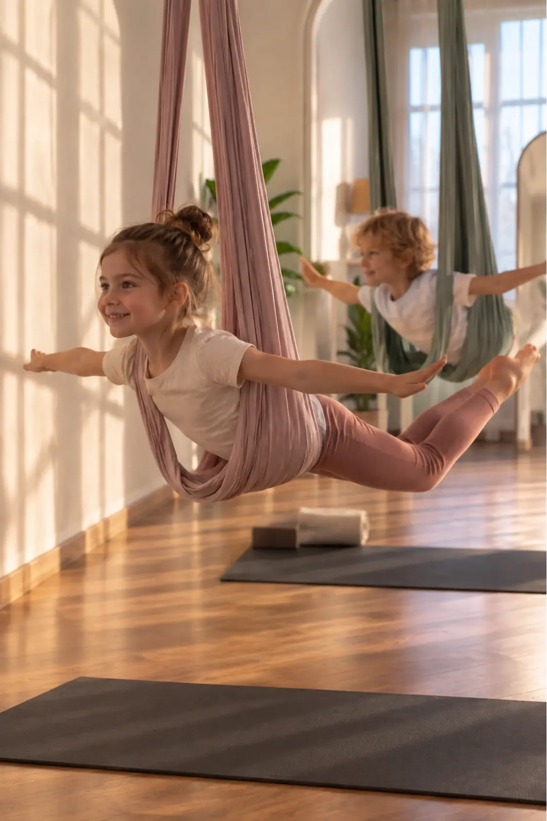 Hamakla çocuk yogası